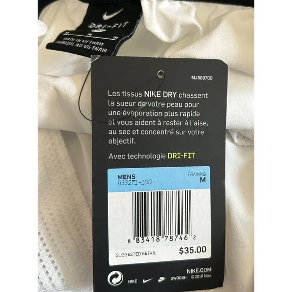 NEW Nike Dri-Fit Woven Flex Training Shorts 833271-100 White/Gray-Men's … - Picture 4 of 4